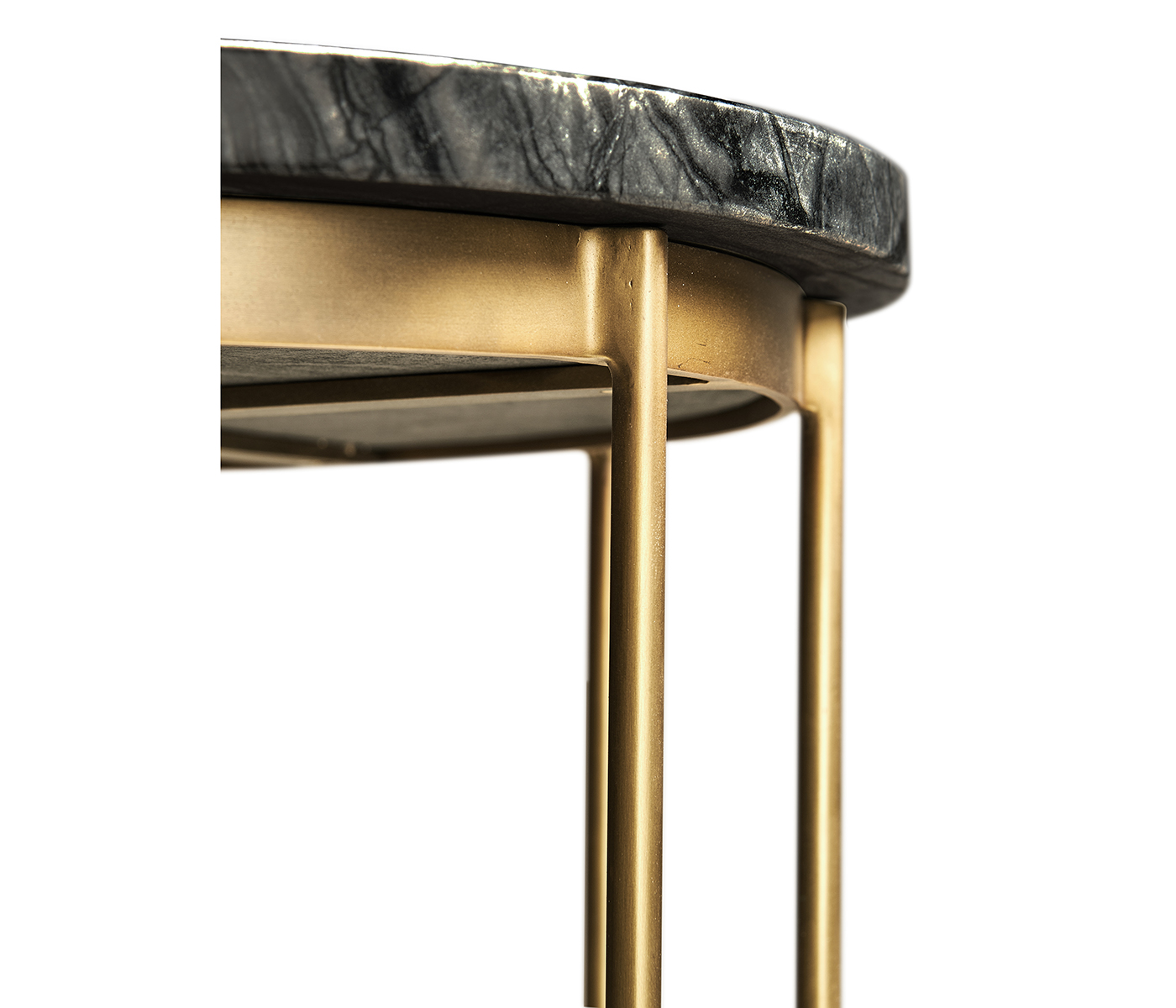 Brass & Marble Round Side Table