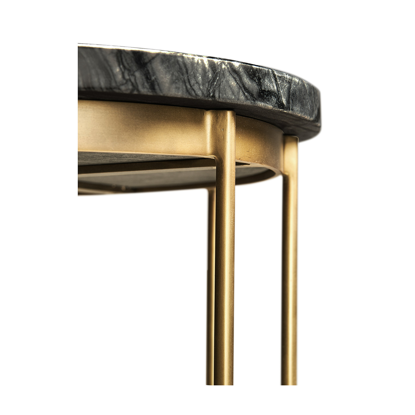 Brass & Marble Round Side Table