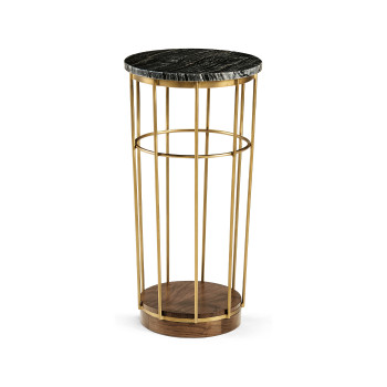 Brass & Marble Round Side Table