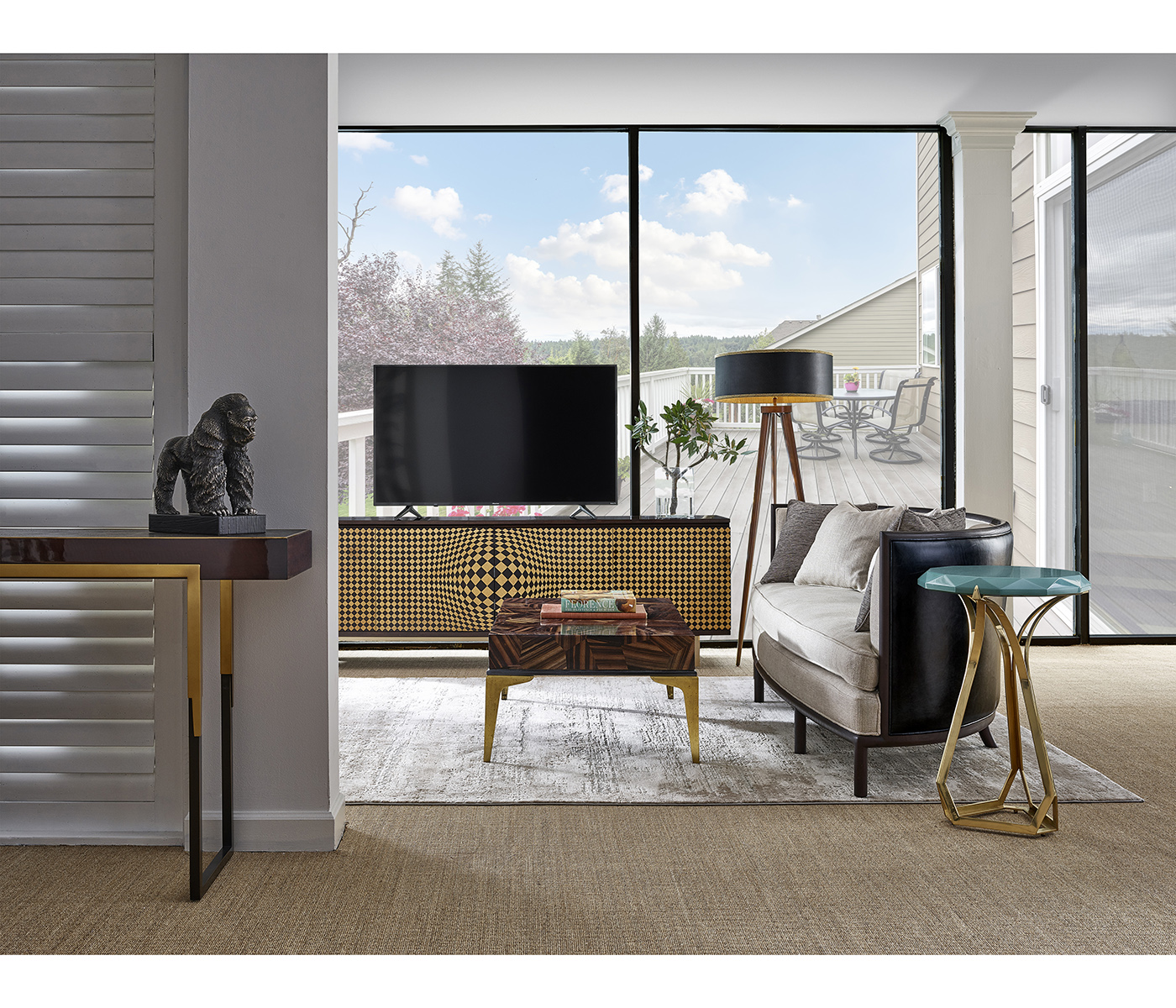 3D Op Art TV Entertainment Unit