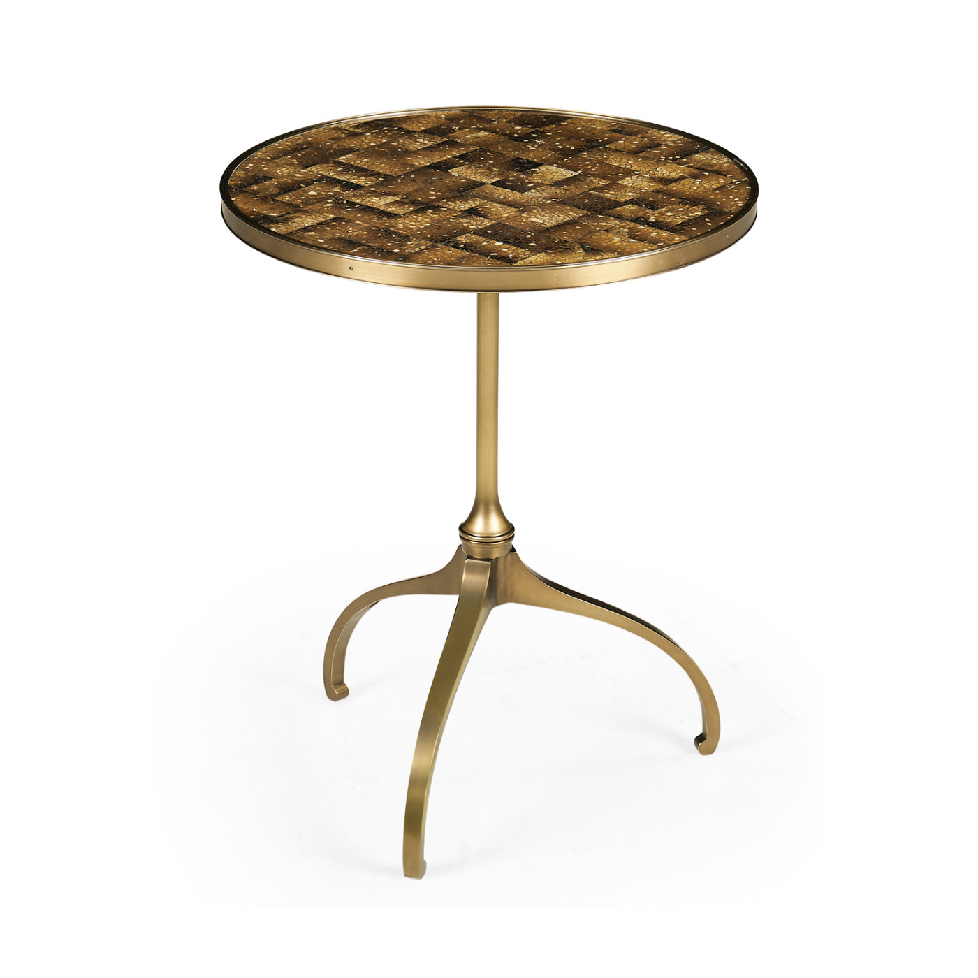 Round Dark Brown Eggshell Side Table