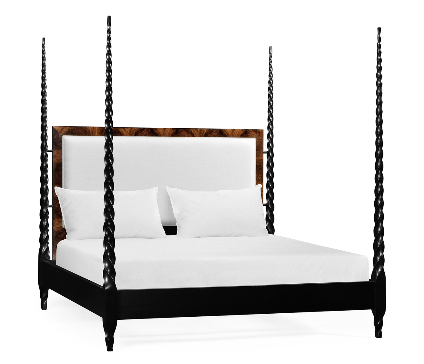 Tropical Walnut & Black Barleytwist Cali King Bed