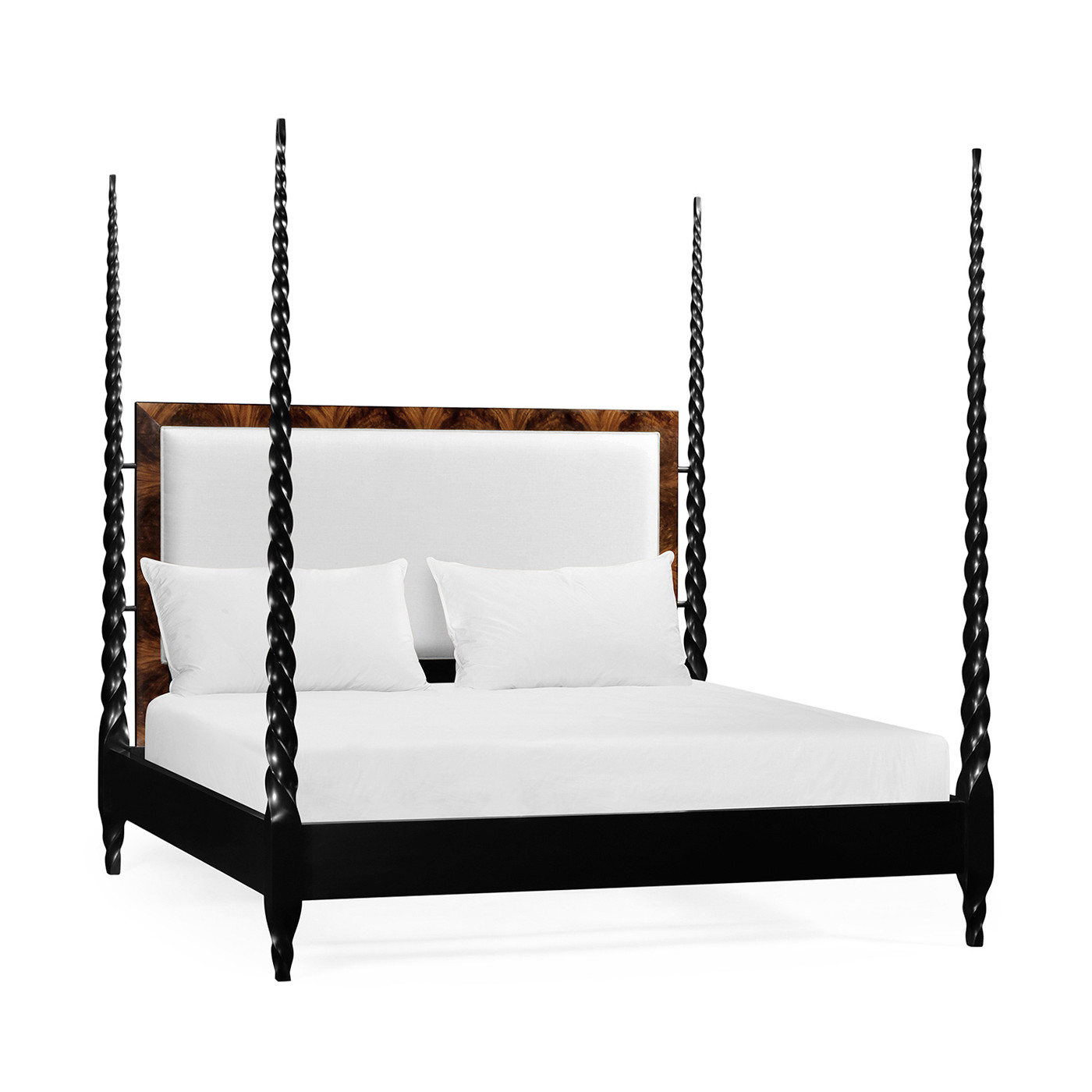 Tropical Walnut & Black Barleytwist Cali King Bed