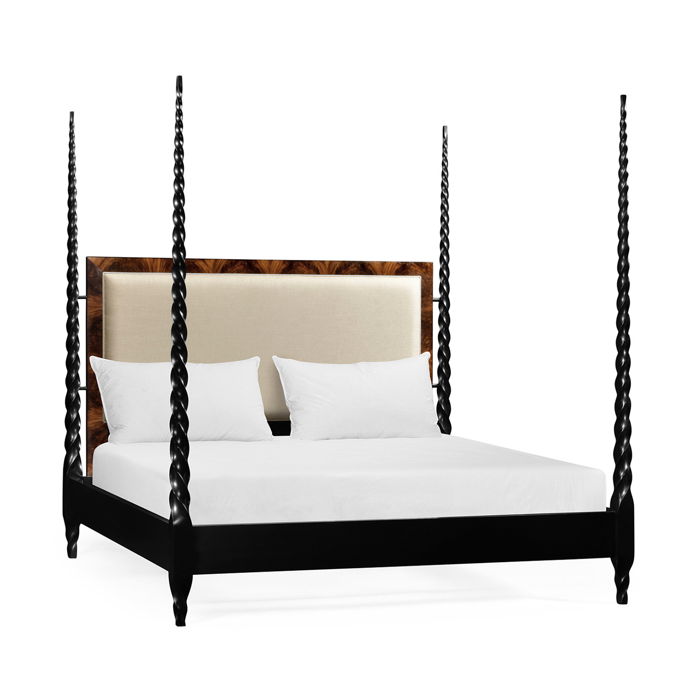 Tropical Walnut & Black Barleytwist UK King Bed