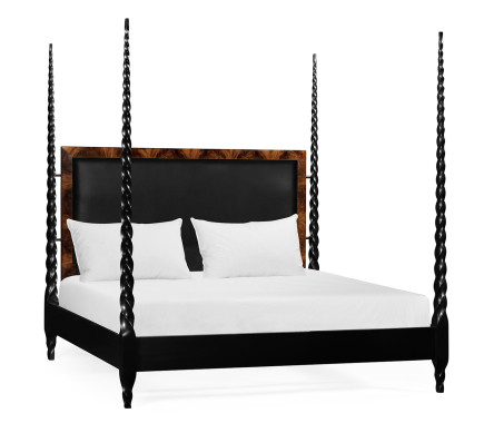 Tropical Walnut & Black Barleytwist US King Bed