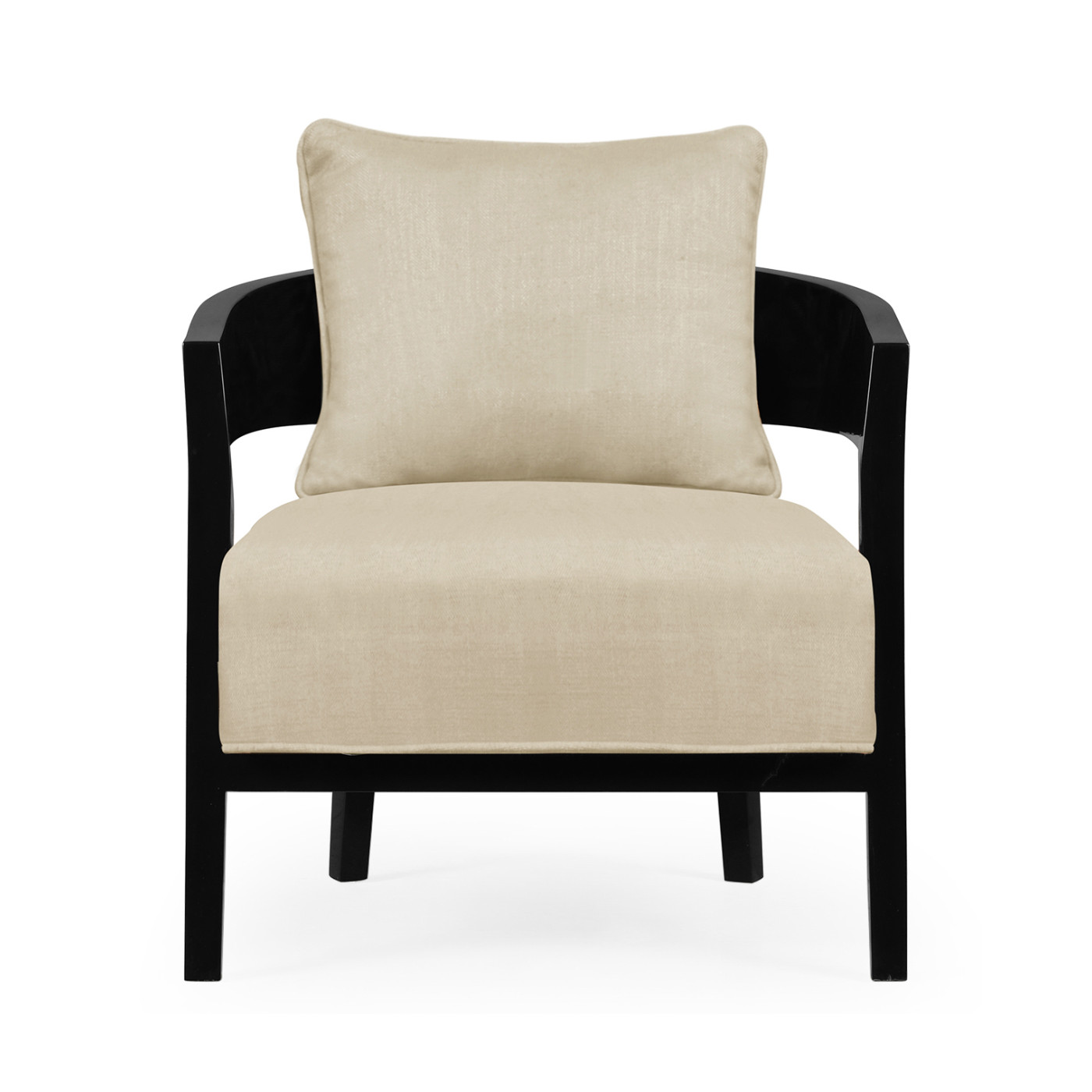 Smoky Black Tub Chair with Back Pillow