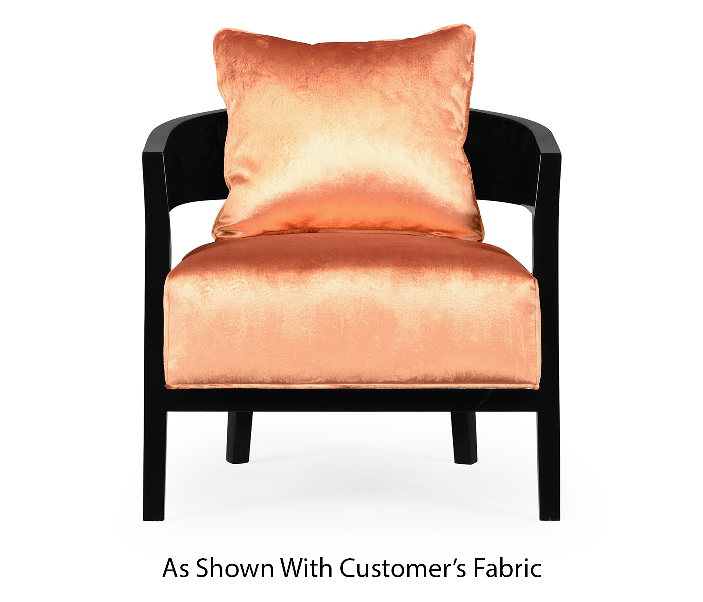 Smoky Black Tub Chair with Back Pillow