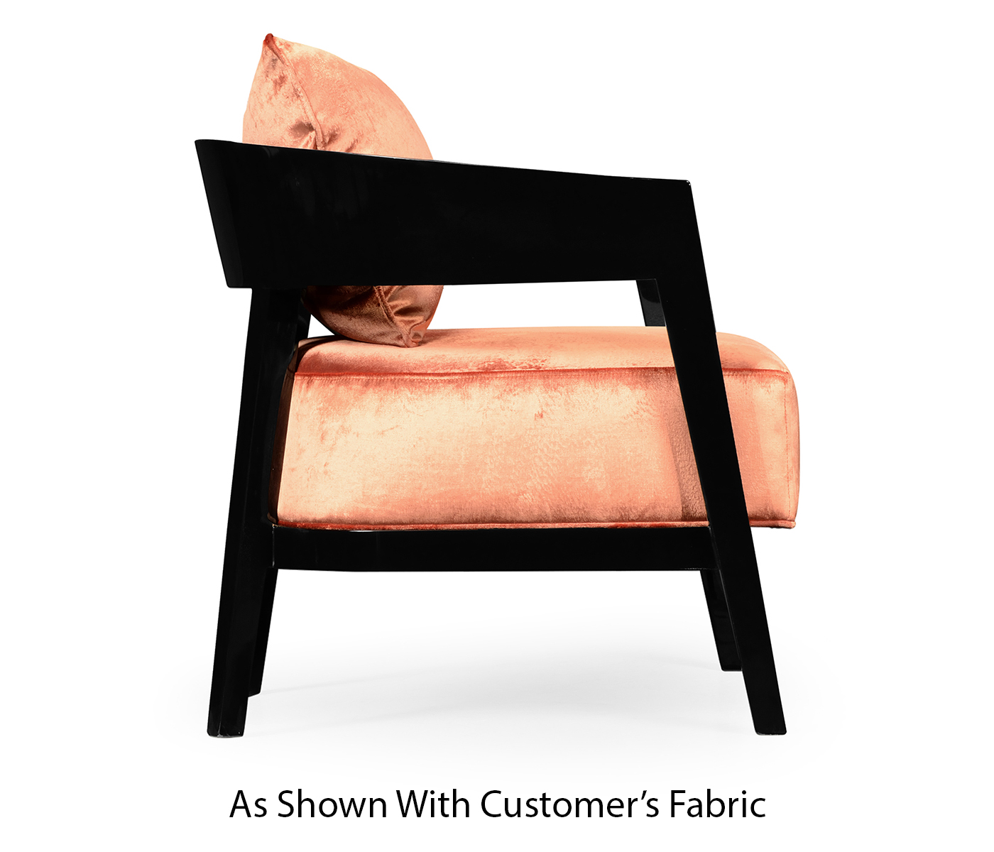 Smoky Black Tub Chair with Back Pillow