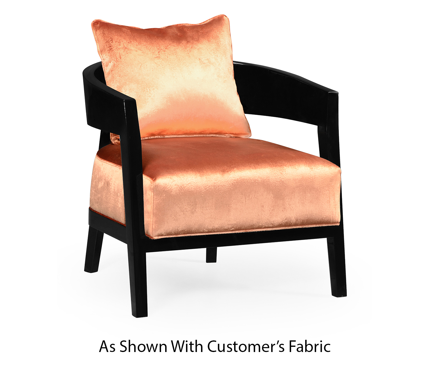 Smoky Black Tub Chair with Back Pillow