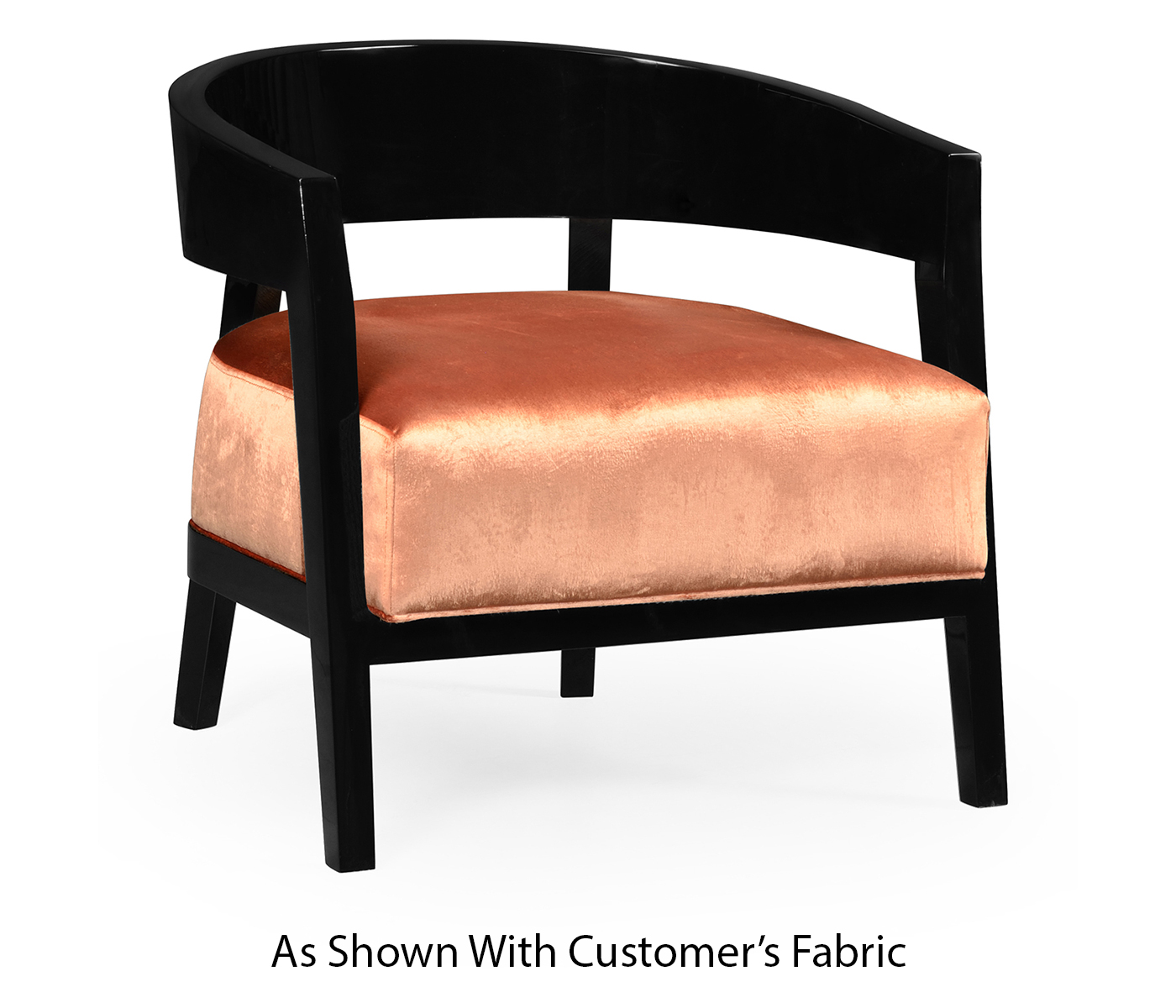 Smoky Black Tub Chair with Back Pillow