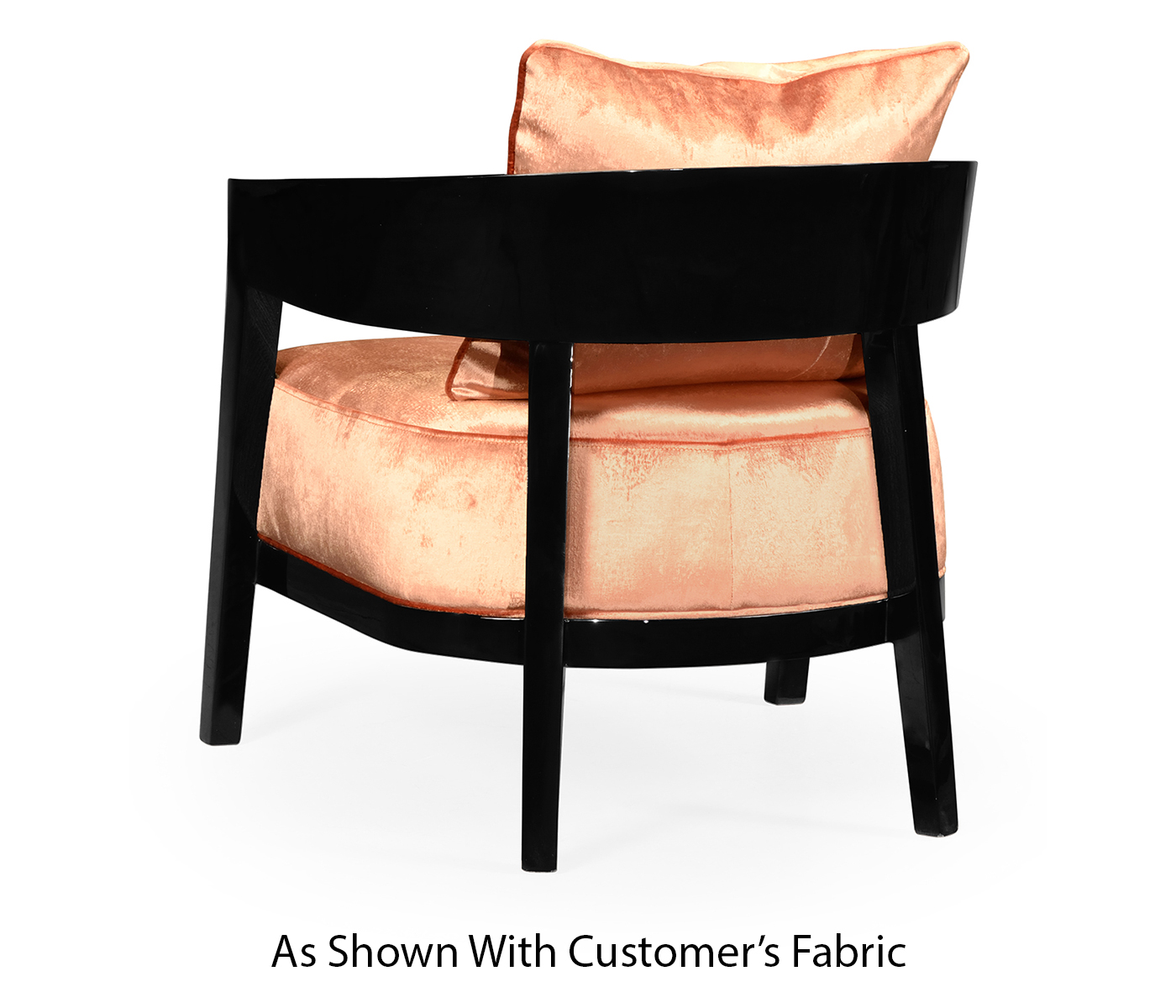 Smoky Black Tub Chair with Back Pillow