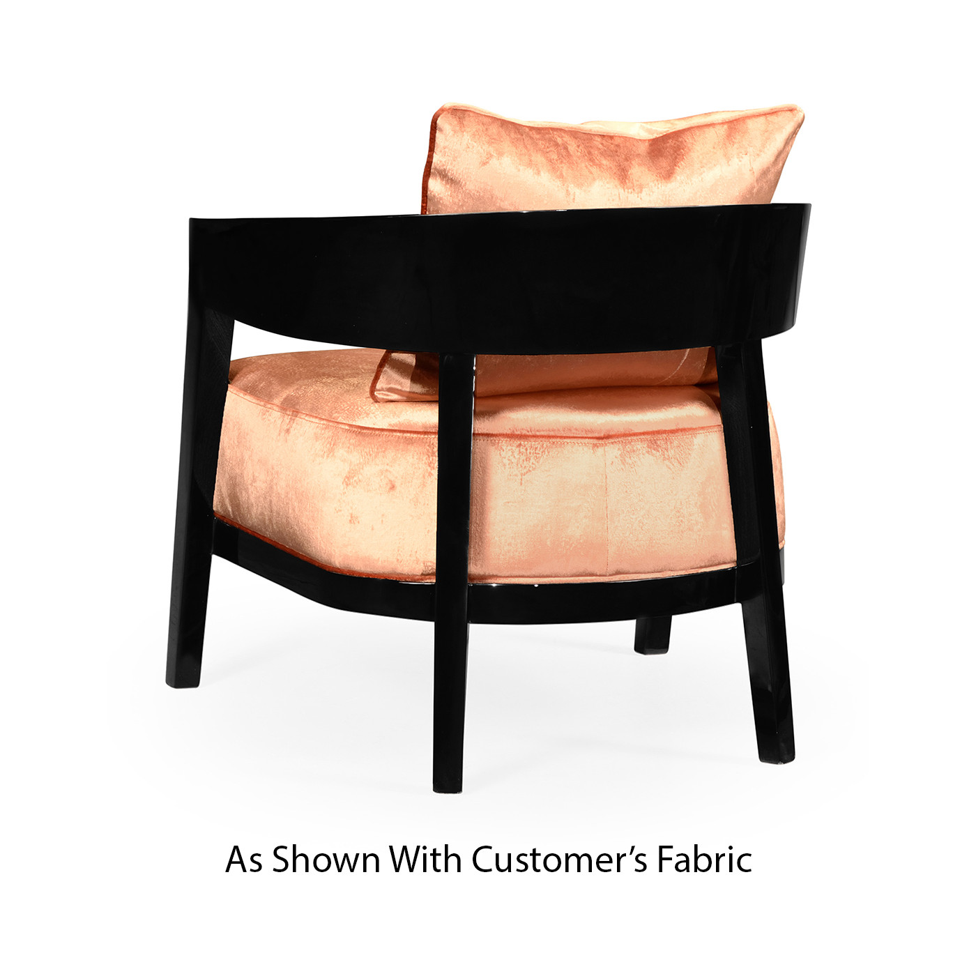 Smoky Black Tub Chair with Back Pillow