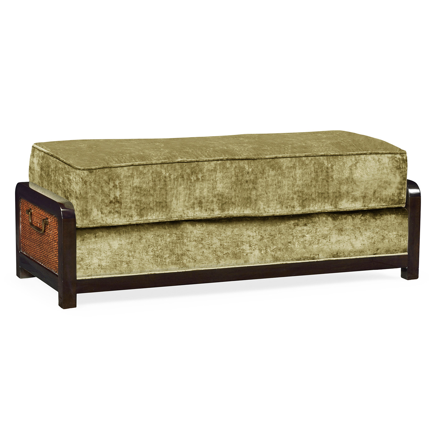 Sonokelling & Brown Rattan Ottoman