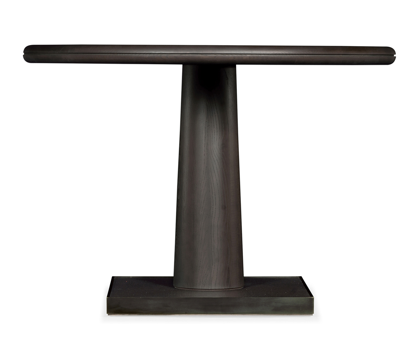Round Dark Brown Ash Dining Table