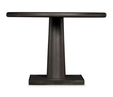 Round Dark Brown Ash Dining Table