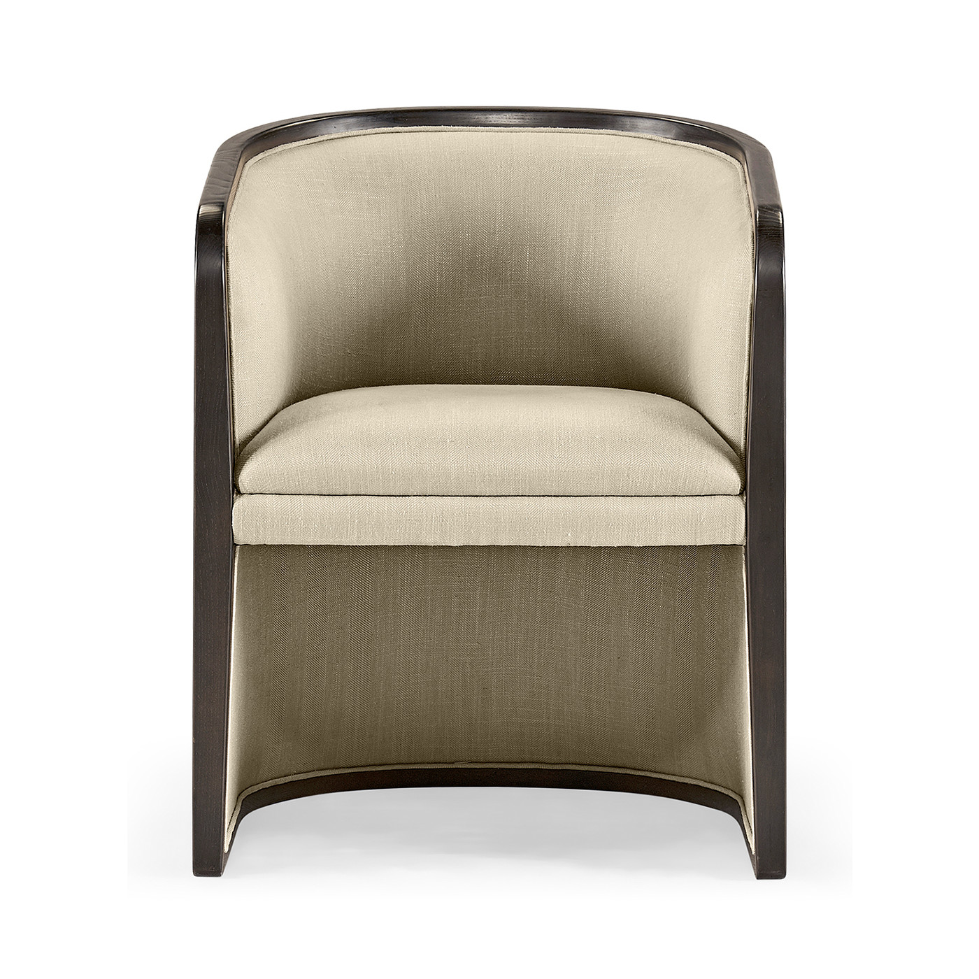 Dark Brown Ash & Woven Rattan Tub Chair