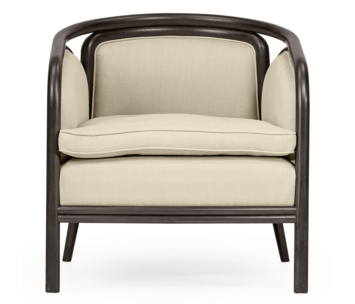 Dark Brown Ash & Woven Rattan Occasional Chair