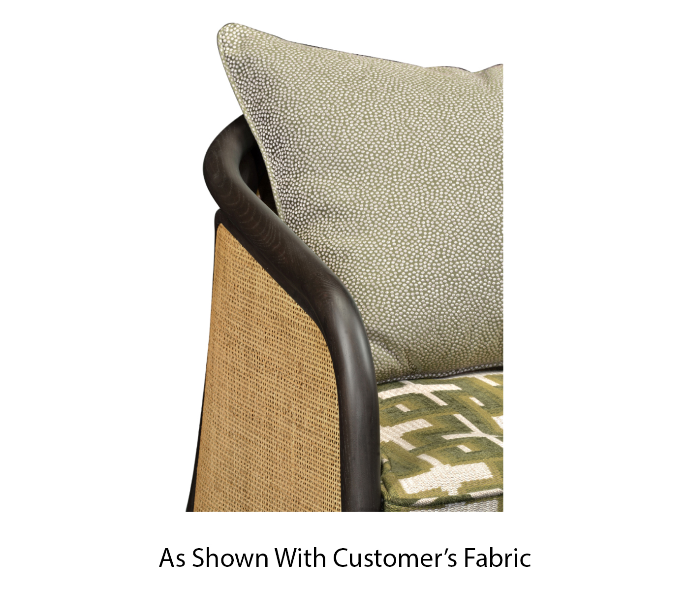 Dark Brown Ash & Woven Rattan Occasional Chair