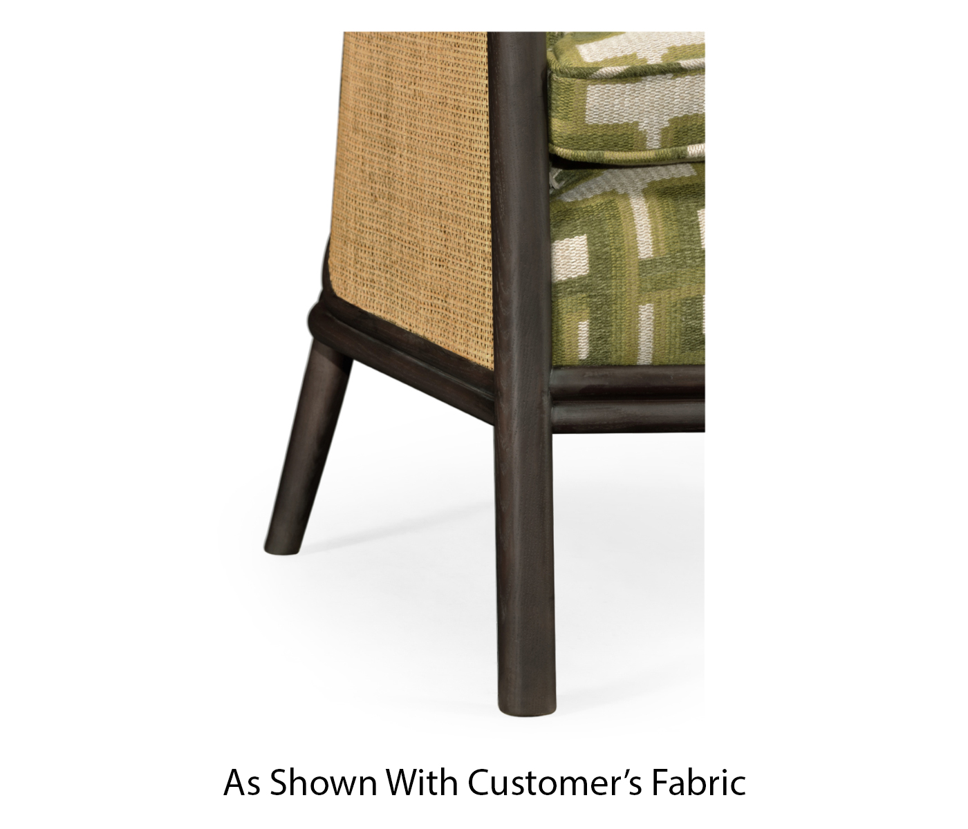 Dark Brown Ash & Woven Rattan Occasional Chair