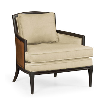 Rounded Back Dark Brown Ash Occasional Chair