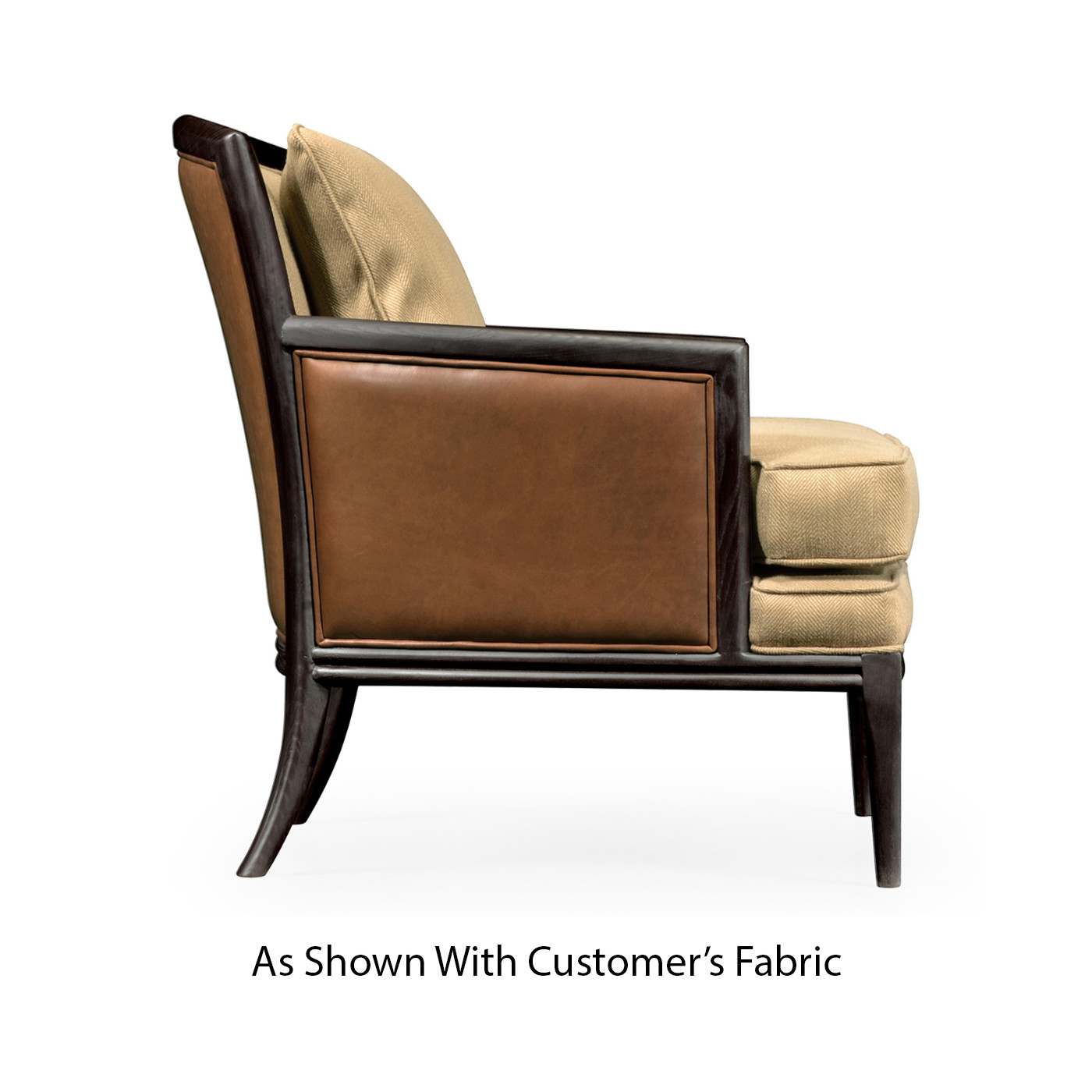 Rounded Back Dark Brown Ash Occasional Chair