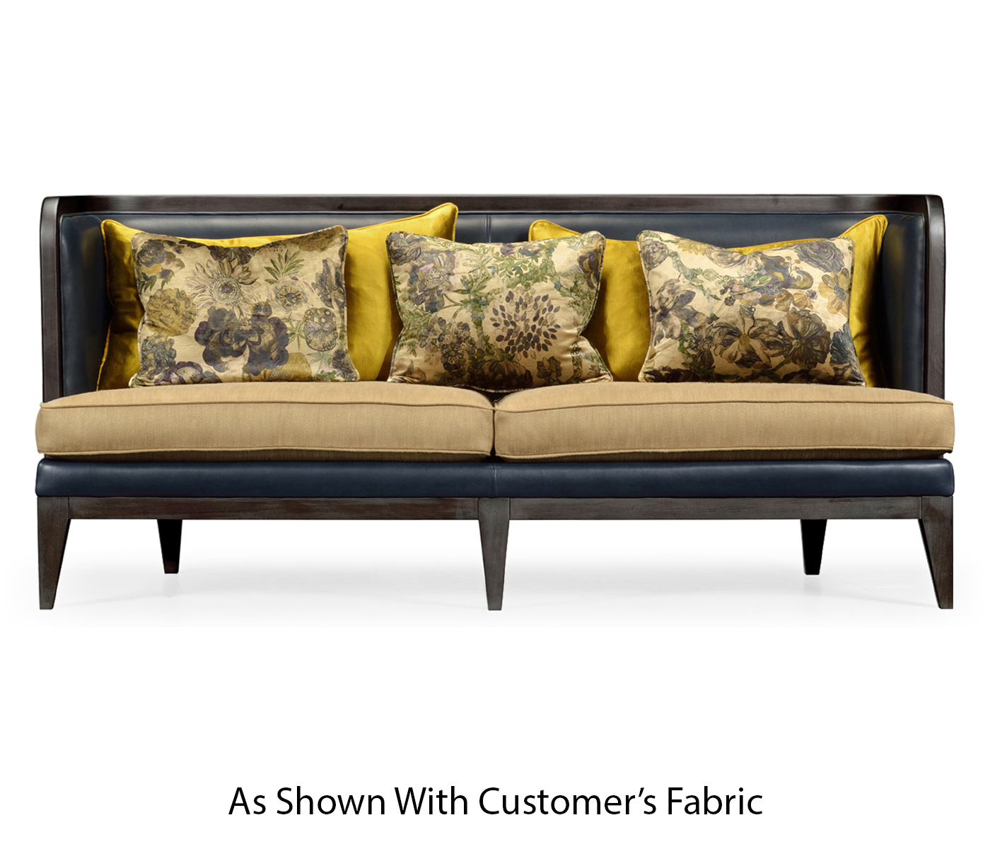 Curved Dark Brown Ash Sofa