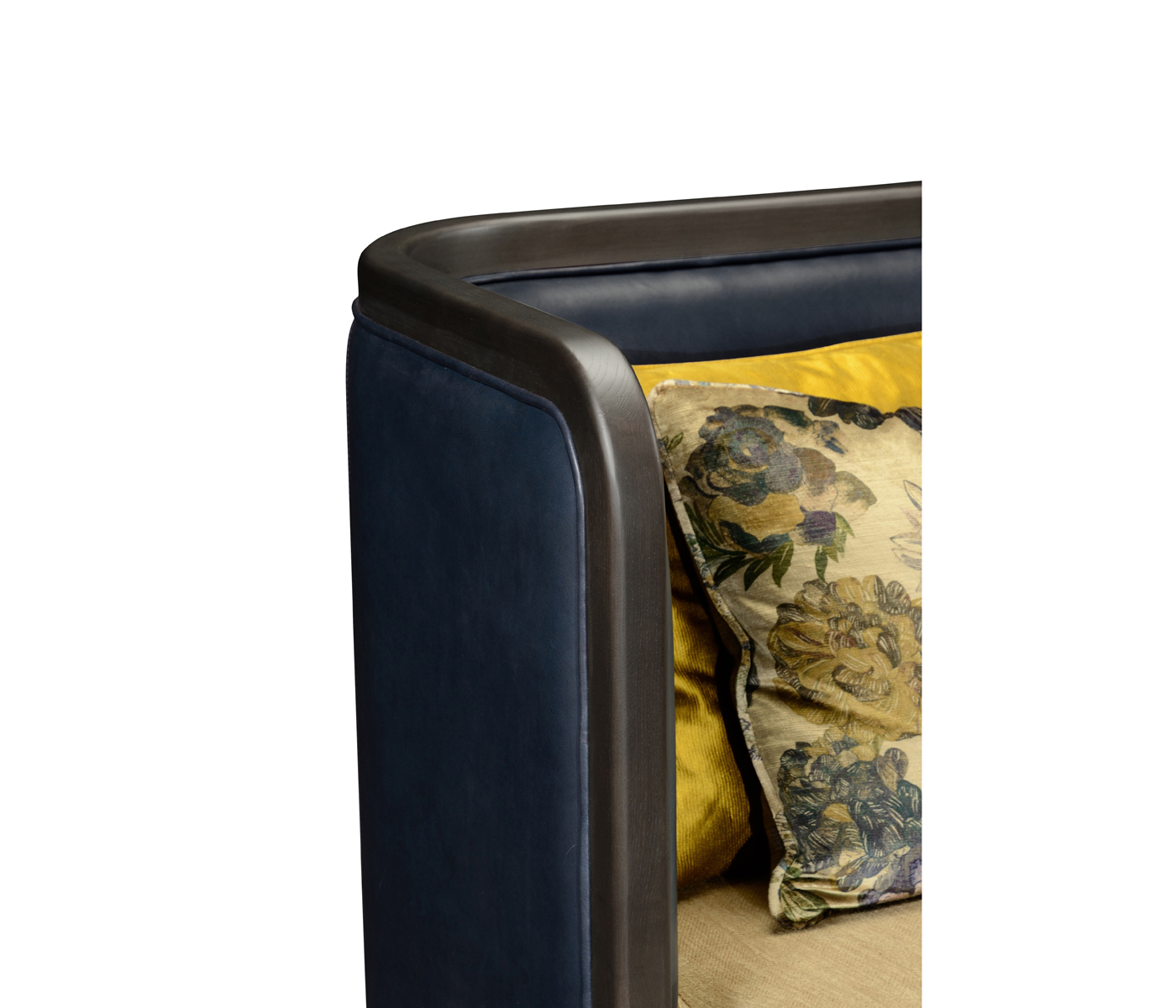 Curved Dark Brown Ash Sofa