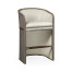 Grey & Dark Grey Rattan Tub Bar Stool