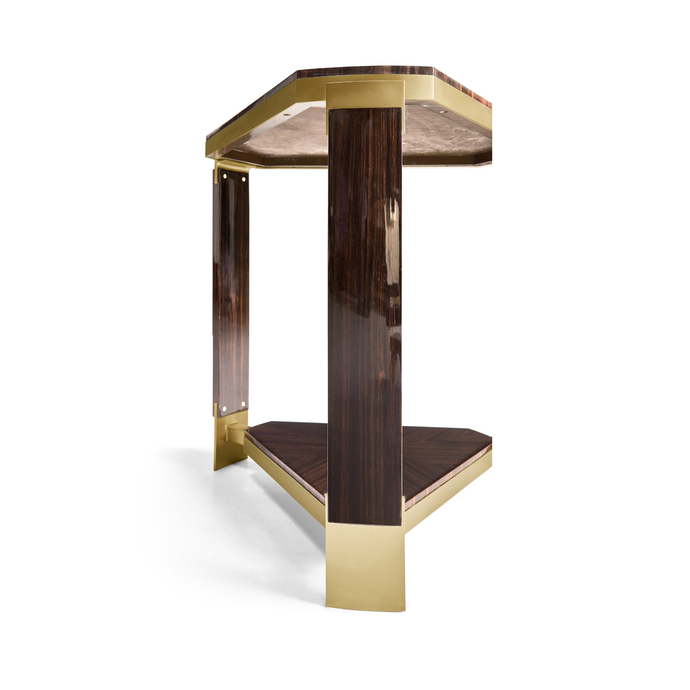 Triangular Dark Macassar Ebony Side Table