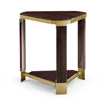 Triangular Dark Macassar Ebony Side Table