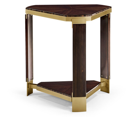 Triangular Dark Macassar Ebony Side Table