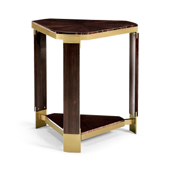 Triangular Dark Macassar Ebony Side Table