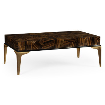 Natural Macassar Ebony & Brass Coffee Table