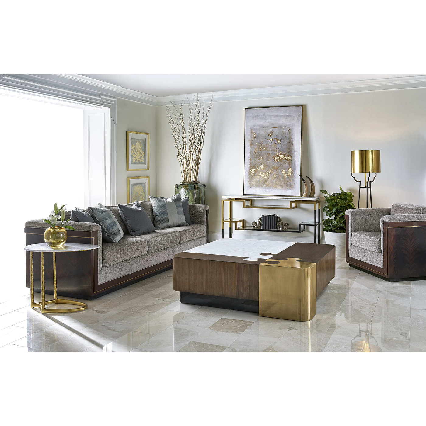 Fusion Marble Puzzle Cocktail Table