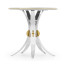 Fusion Round Stainless Steel End Table with Marble Top