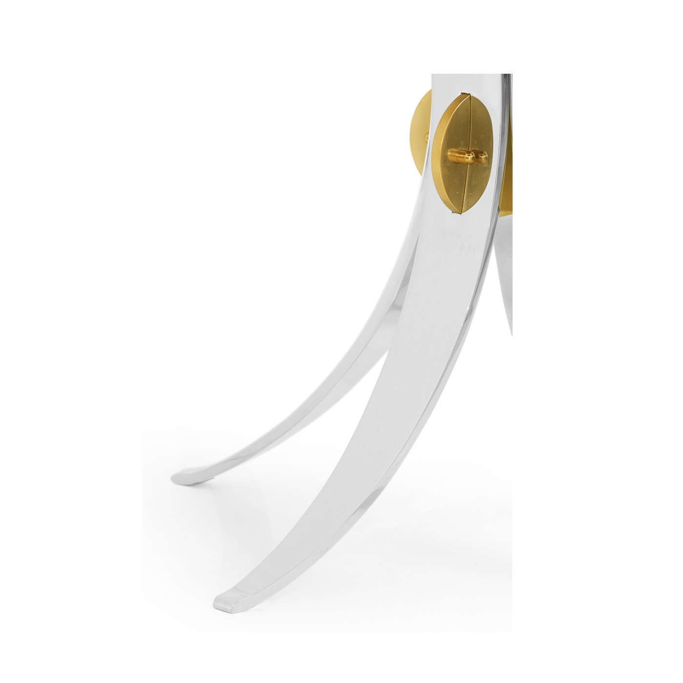 Fusion Round Stainless Steel End Table with Marble Top