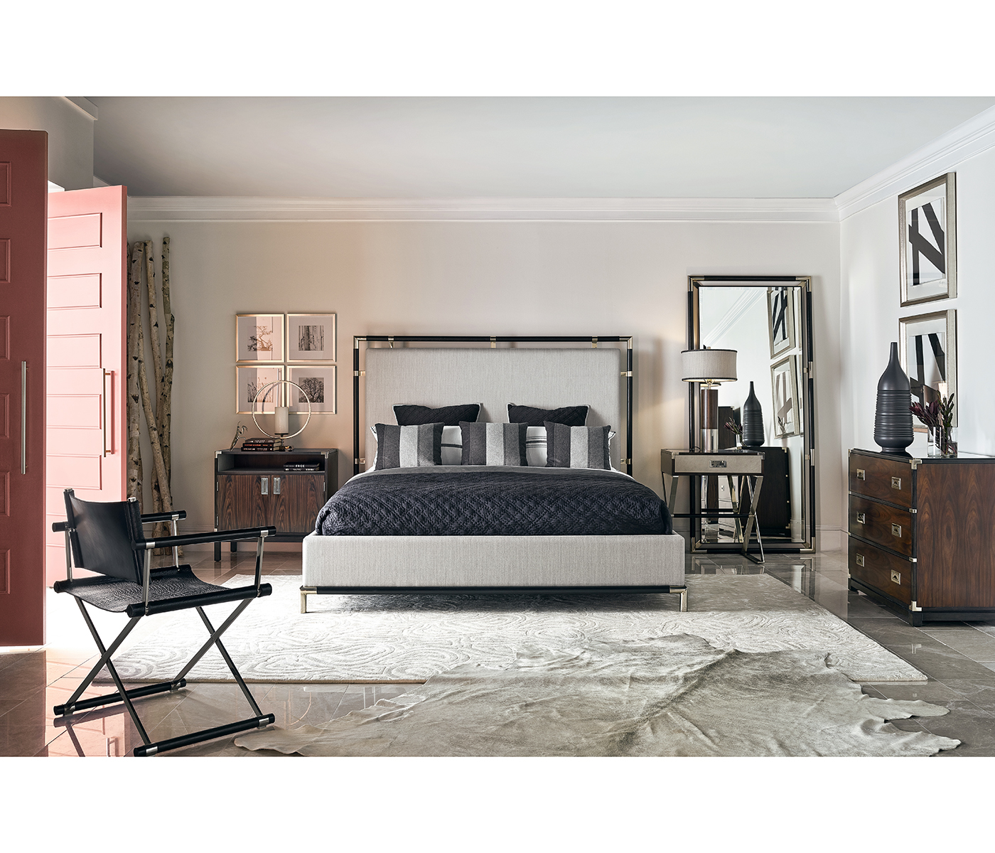 Campaign Style Dark Santos Rosewood Chest of Three Drawers