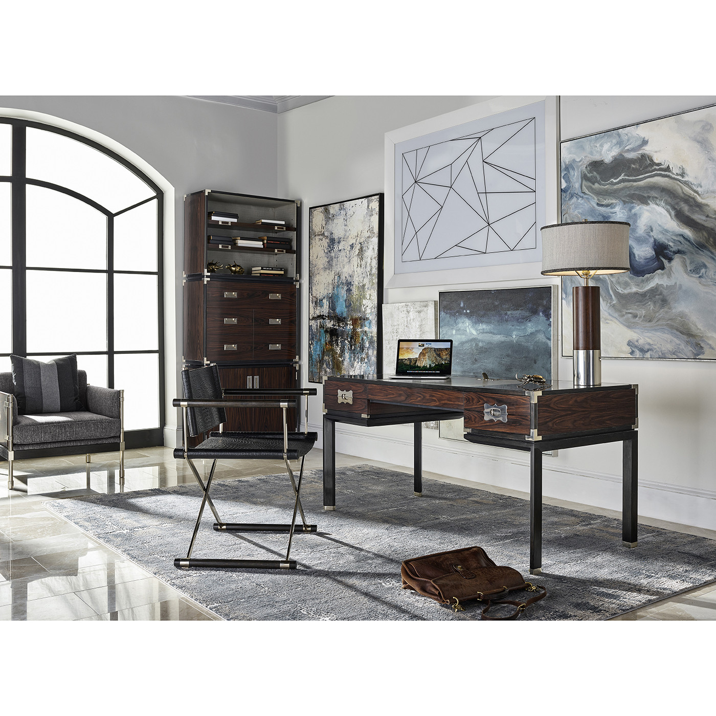 Campaign Style Dark Santos Rosewood Desk