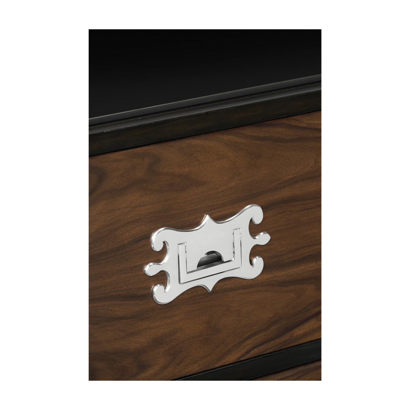 Large Campaign Style Dark Santos Rosewood Chest of Six Drawers