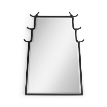 Asian Fusion Smoky Black Hanging Mirror