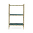 Square Graffiti & Brass Three-Tier End Table
