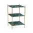 Square Graffiti & Brass Three-Tier End Table