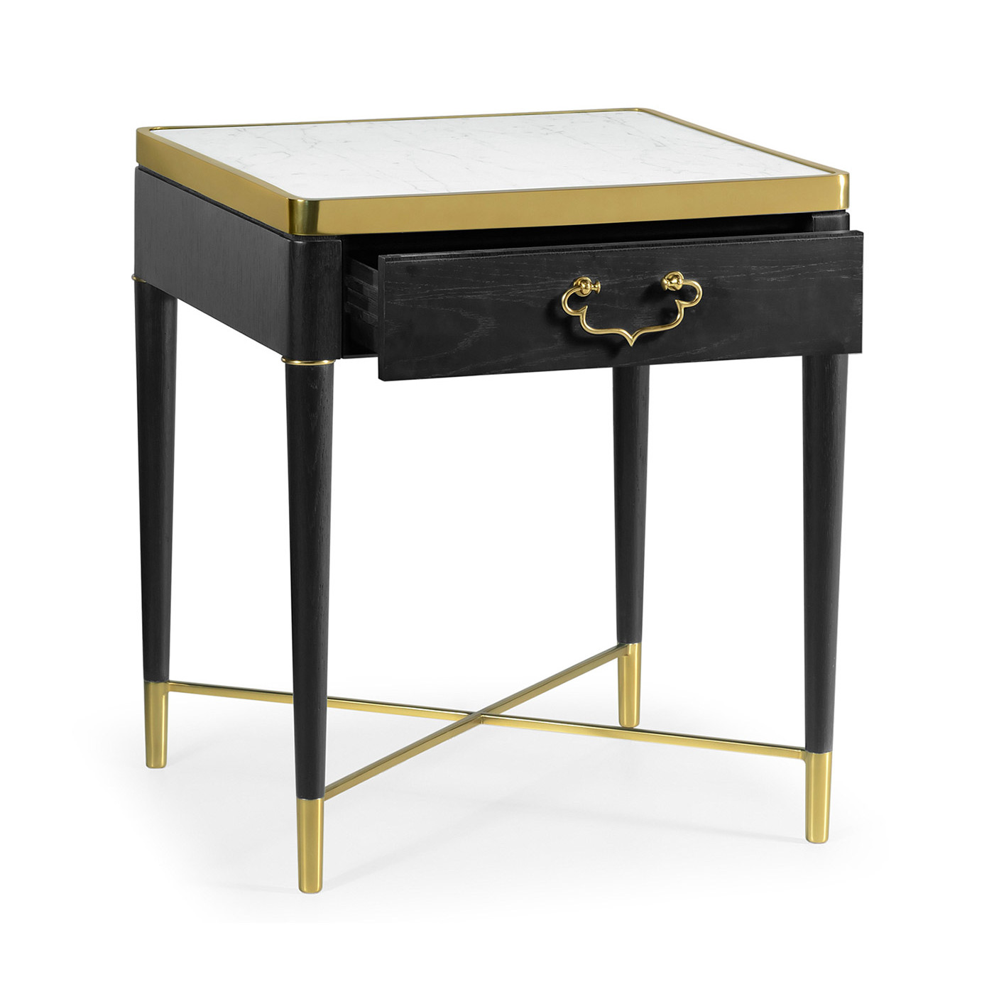 Fusion Square Oak & Marble Lamp Table