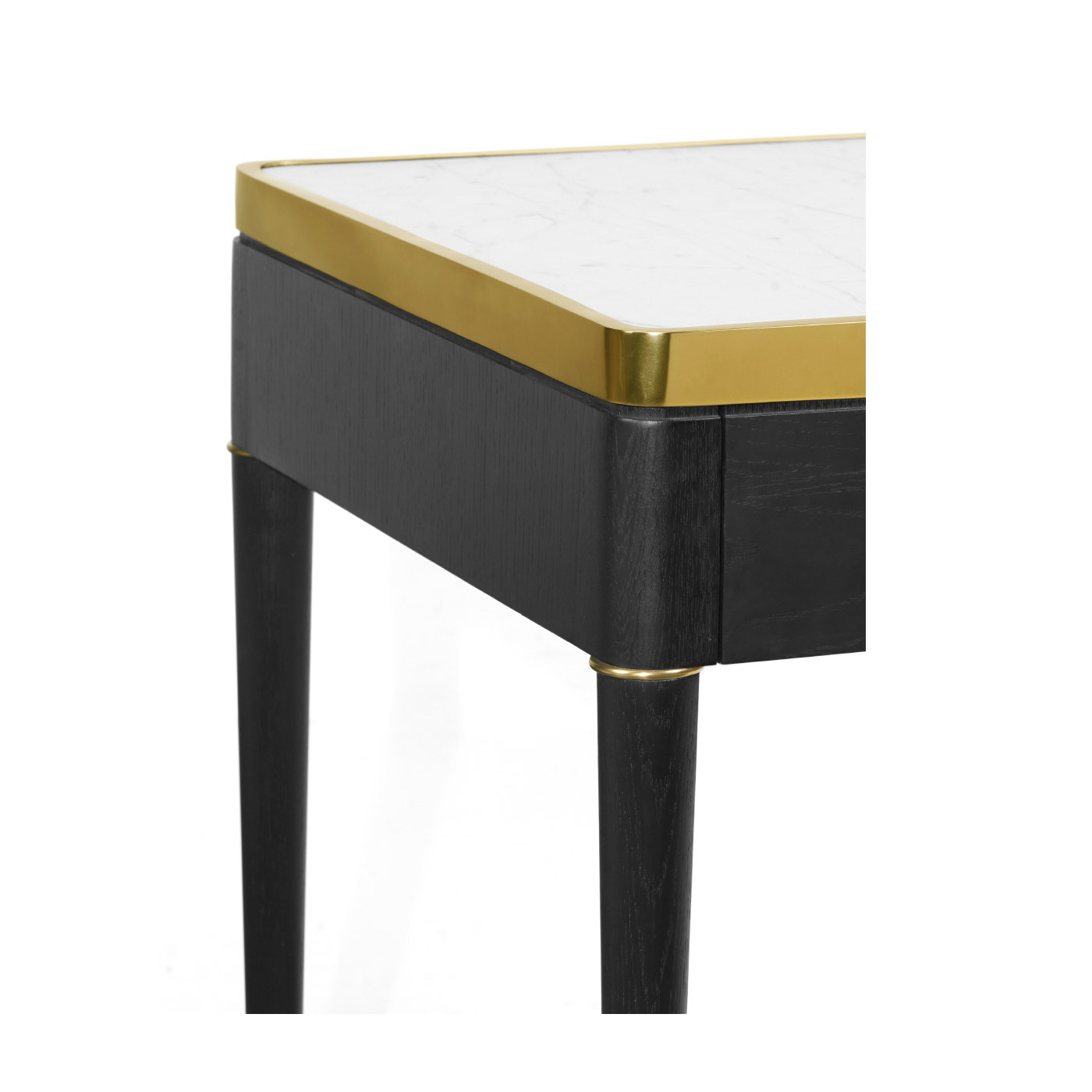 Fusion Rectangular Oak & Marble Side Table