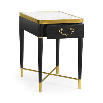 Fusion Rectangular Oak & Marble Side Table