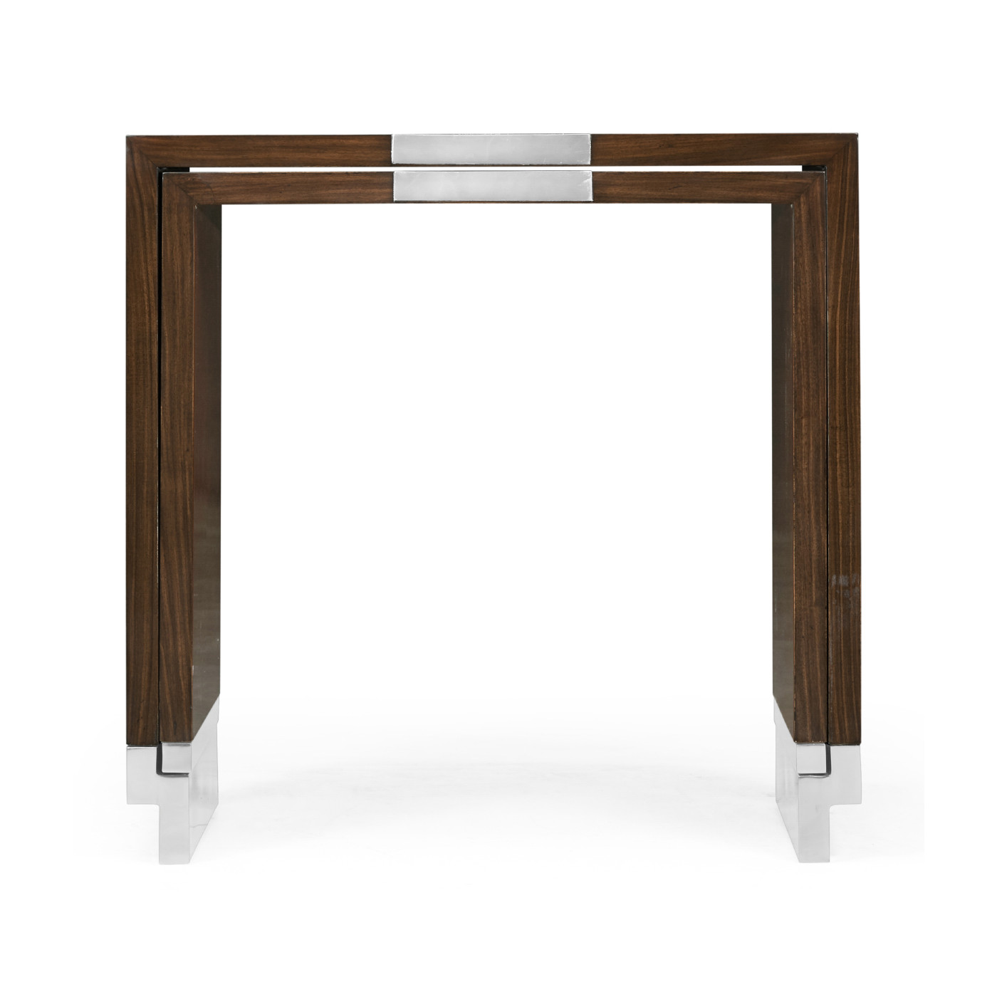 Campaign Style Dark Santos Rosewood Sliding Nesting Tables
