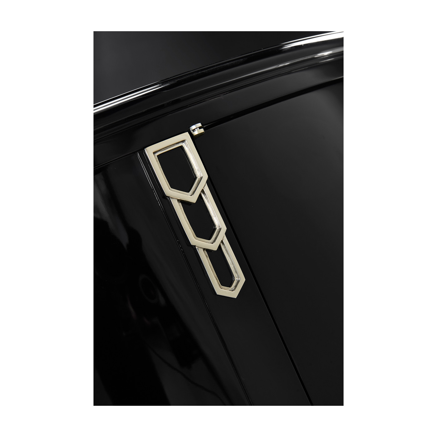 Demilune Smoky Black Storage Cabinet