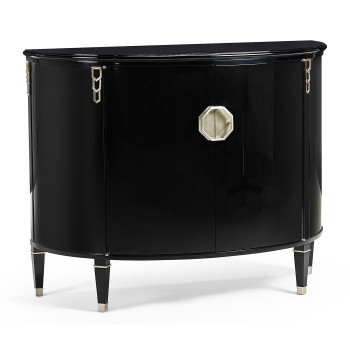 Demilune Smoky Black Storage Cabinet