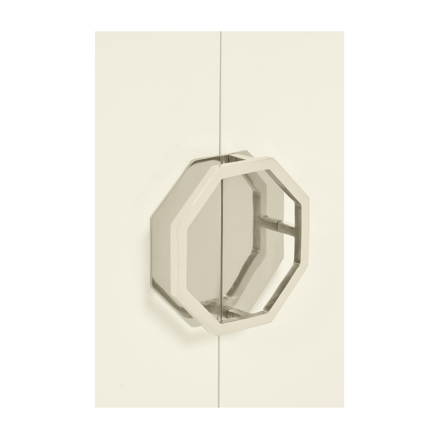 Demilune Winter White Storage Cabinet