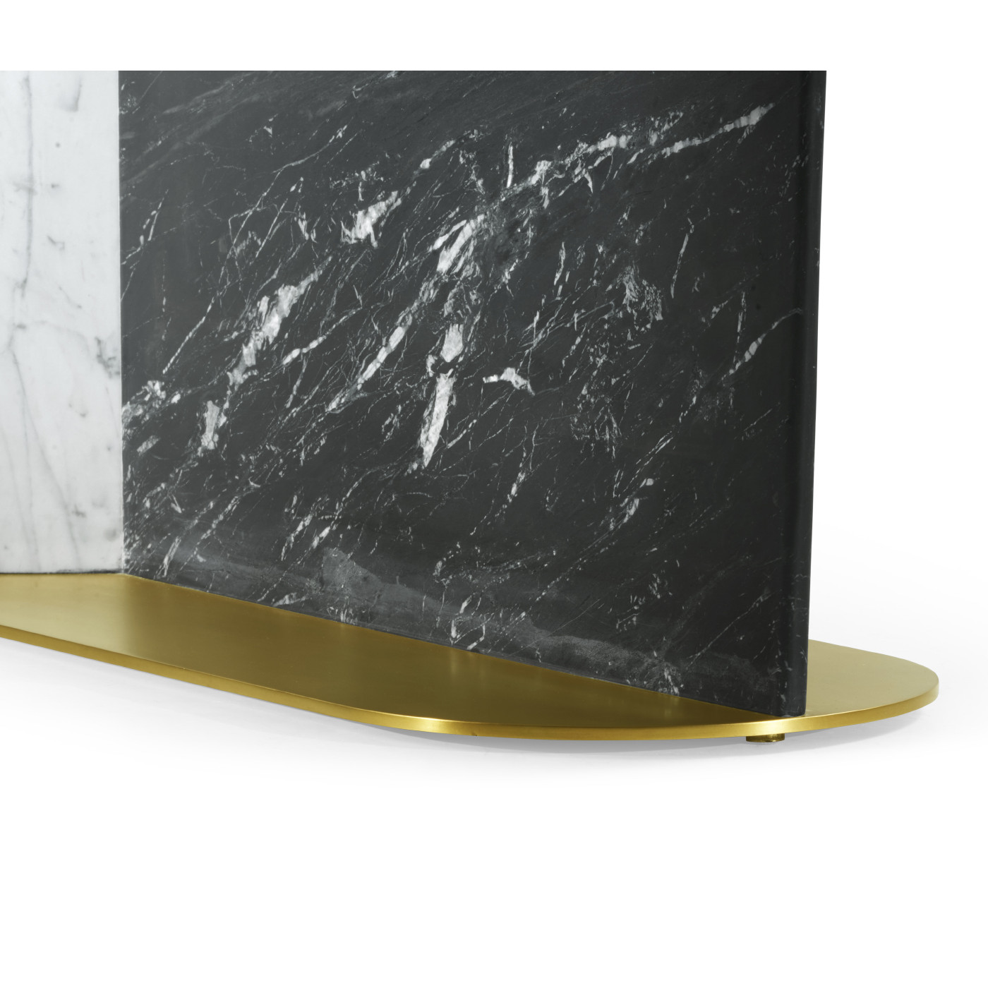 Fusion White & Black Marble End Table